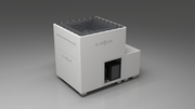 BlueCube LIMITLESS cold plunge tub white with carbon fiber tub left front view [bc color=white screen=frame deck=none tub=carbon-fiber view=fl]