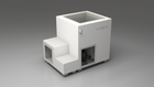 BlueCube LIMITLESS cold plunge tub white with gel coated tub right back view [bc color=white screen=frame deck=none tub=gel-coated view=br]