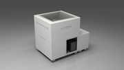 BlueCube LIMITLESS cold plunge tub white with hempcarbon tub left front view [bc color=white screen=frame deck=none tub=hempcarbon view=fl]