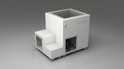 BlueCube LIMITLESS cold plunge tub white with hempcarbon tub right back view [bc color=white screen=frame deck=none tub=hempcarbon view=br]