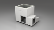 BlueCube LIMITLESS cold plunge tub white with hempcarbon tub right front view [bc color=white screen=frame deck=none tub=hempcarbon view=fr]