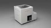 BlueCube LIMITLESS cold plunge tub white left front view [bc color=white screen=frame deck=none tub=stainless view=fl]
