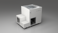 BlueCube LIMITLESS cold plunge tub white right back view [bc color=white screen=frame deck=none tub=stainless view=br]