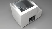 BlueCube LIMITLESS cold plunge tub white top down view [bc color=white screen=frame deck=none tub=stainless view=top]