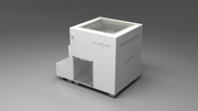 BlueCube LIMITLESS cold plunge tub white with perforated screens with gel coated tub left back view [bc color=white screen=screen deck=none tub=gel-coated view=bl]