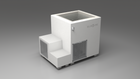 BlueCube LIMITLESS cold plunge tub white with perforated screens with gel coated tub right back view [bc color=white screen=screen deck=none tub=gel-coated view=br]