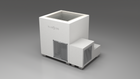 BlueCube LIMITLESS cold plunge tub white with perforated screens with gel coated tub right front view [bc color=white screen=screen deck=none tub=gel-coated view=fr]