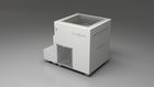 BlueCube LIMITLESS cold plunge tub white with perforated screens with hempcarbon tub left back view [bc color=white screen=screen deck=none tub=hempcarbon view=bl]