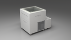 BlueCube LIMITLESS cold plunge tub white with perforated screens with hempcarbon tub left front view [bc color=white screen=screen deck=none tub=hempcarbon view=fl]