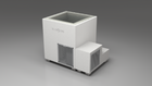 BlueCube LIMITLESS cold plunge tub white with perforated screens with hempcarbon tub right front view [bc color=white screen=screen deck=none tub=hempcarbon view=fr]