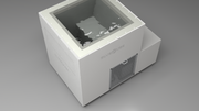 BlueCube LIMITLESS cold plunge tub white with perforated screens with hempcarbon tub top down view [bc color=white screen=screen deck=none tub=hempcarbon view=top]