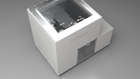 BlueCube LIMITLESS cold plunge tub white with perforated screens top down view [bc color=white screen=screen deck=none tub=stainless view=top]