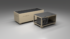 BlueCube CM cold plunge tub beige with carbon fiber tub left front view [bc color=beige deck=none tub=carbon-fiber view=fl]
