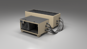 BlueCube CM cold plunge tub beige with carbon fiber tub right front view [bc color=beige deck=none tub=carbon-fiber view=fr]