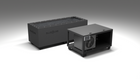 BlueCube CM cold plunge tub black with carbon fiber tub left front view [bc color=black deck=none tub=carbon-fiber view=fl]