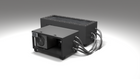 BlueCube CM cold plunge tub black with carbon fiber tub right front view [bc color=black deck=none tub=carbon-fiber view=fr]