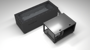 BlueCube CM cold plunge tub black with carbon fiber tub top down view [bc color=black deck=none tub=carbon-fiber view=top]
