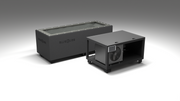 BlueCube CM cold plunge tub black with hempcarbon tub left front view [bc color=black deck=none tub=hempcarbon view=fl]
