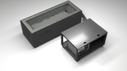 BlueCube CM cold plunge tub black with hempcarbon tub top down view [bc color=black deck=none tub=hempcarbon view=top]