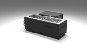 BlueCube CM cold plunge tub black left back view [bc color=black deck=none tub=stainless view=bl]