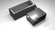 BlueCube CM cold plunge tub black top down view [bc color=black deck=none tub=stainless view=top]