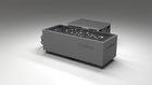 BlueCube CM cold plunge tub grey with carbon fiber tub left back view [bc color=grey deck=none tub=carbon-fiber view=bl]