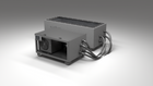BlueCube CM cold plunge tub grey with carbon fiber tub right front view [bc color=grey deck=none tub=carbon-fiber view=fr]