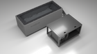 BlueCube CM cold plunge tub grey with carbon fiber tub top down view [bc color=grey deck=none tub=carbon-fiber view=top]