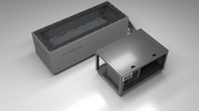 BlueCube CM cold plunge tub grey with carbon fiber tub top down view [bc color=grey deck=none tub=carbon-fiber view=top]
