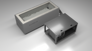 BlueCube CM cold plunge tub grey with gel coated tub top down view [bc color=grey deck=none tub=gel-coated view=top]