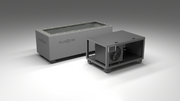 BlueCube CM cold plunge tub grey with hempcarbon tub left front view [bc color=grey deck=none tub=hempcarbon view=fl]