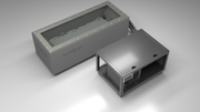 BlueCube CM cold plunge tub grey with hempcarbon tub top down view [bc color=grey deck=none tub=hempcarbon view=top]