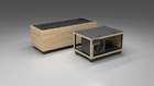 BlueCube CM cold plunge tub uncladded with carbon fiber tub left front view [bc color=uncladded deck=none tub=carbon-fiber view=fl]