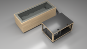 BlueCube CM cold plunge tub uncladded with hempcarbon tub top down view [bc color=uncladded deck=none tub=hempcarbon view=top]