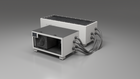 BlueCube CM cold plunge tub white with carbon fiber tub right front view [bc color=white deck=none tub=carbon-fiber view=fr]