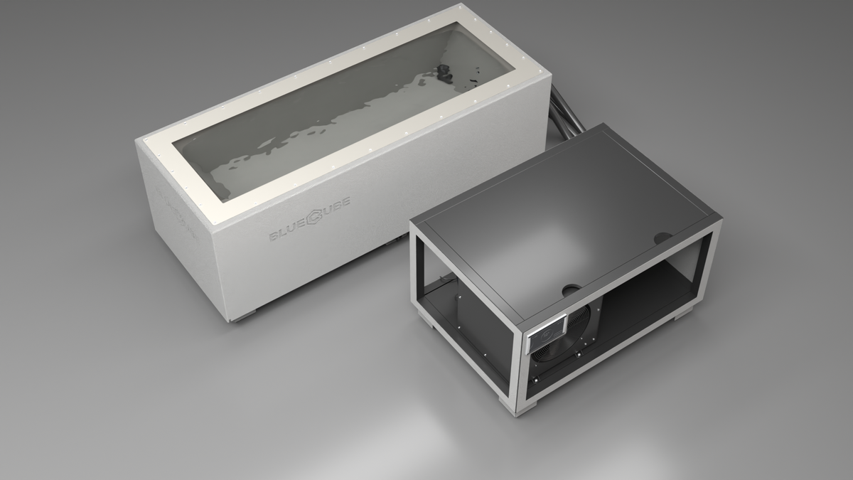 BlueCube CM cold plunge tub white with gel coated tub top down view [bc color=white deck=none tub=gel-coated view=top]