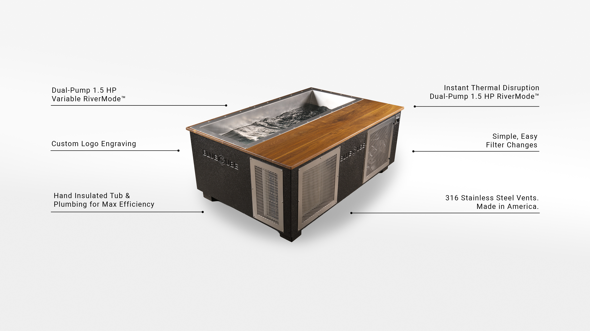 Wood deck c3 BlueCube Cold Plunge information And Specifications