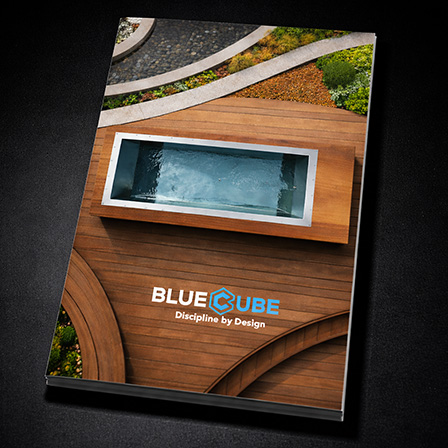 BlueCube Cold Plunge Ice bath 2026 Catalog Cover on black background