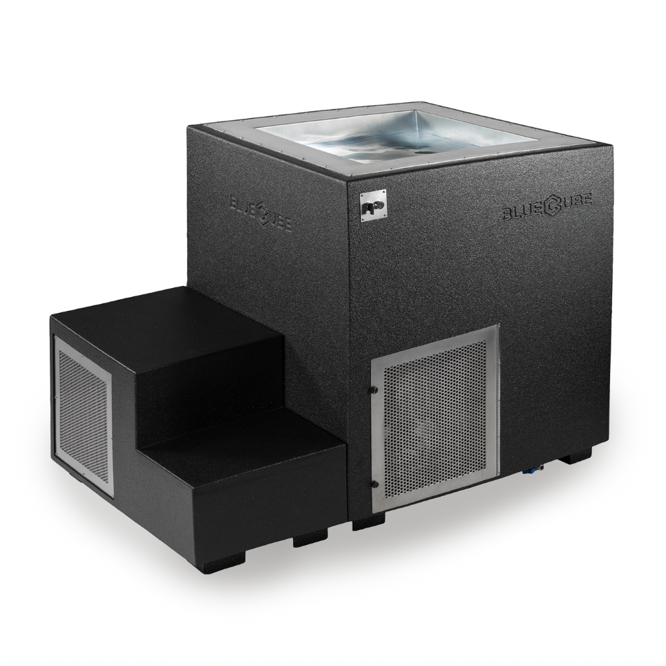Limitless Black BlueCube Cold Plunge on White Background