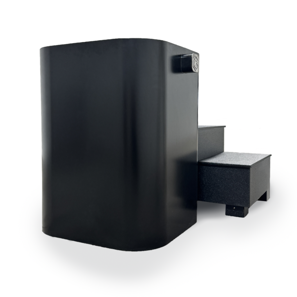 Black D1 BlueCube Cold Plunge Icon On White Background