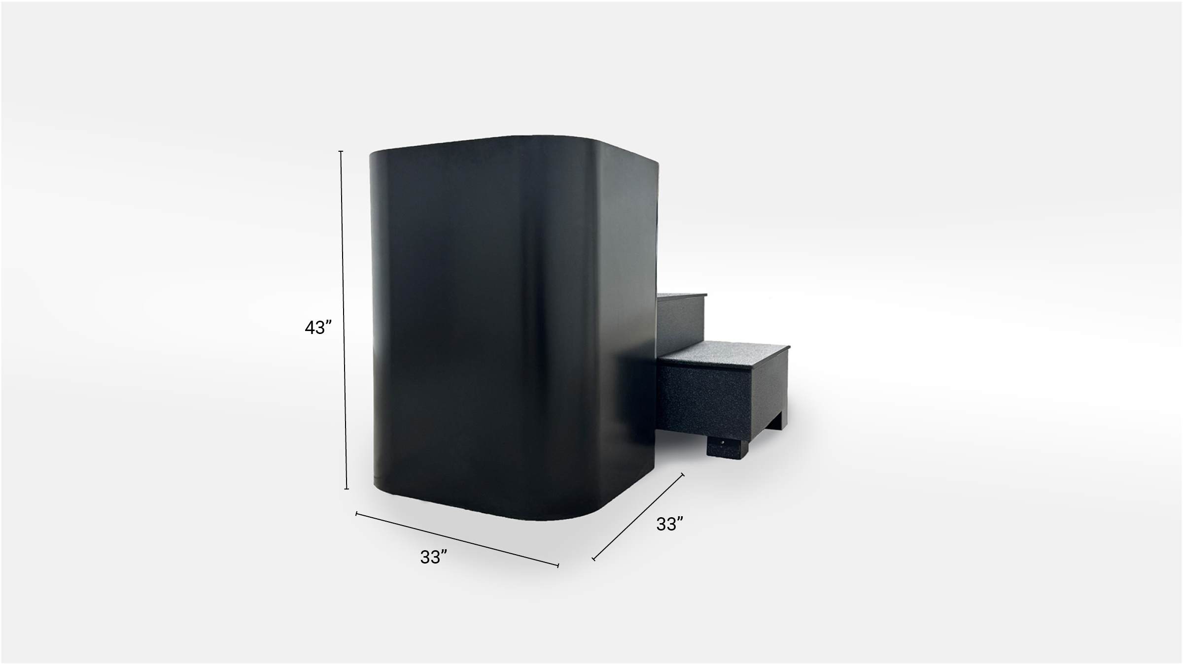 Our D Collection Aluminum Tub BlueCube Cold Plunge Size Map