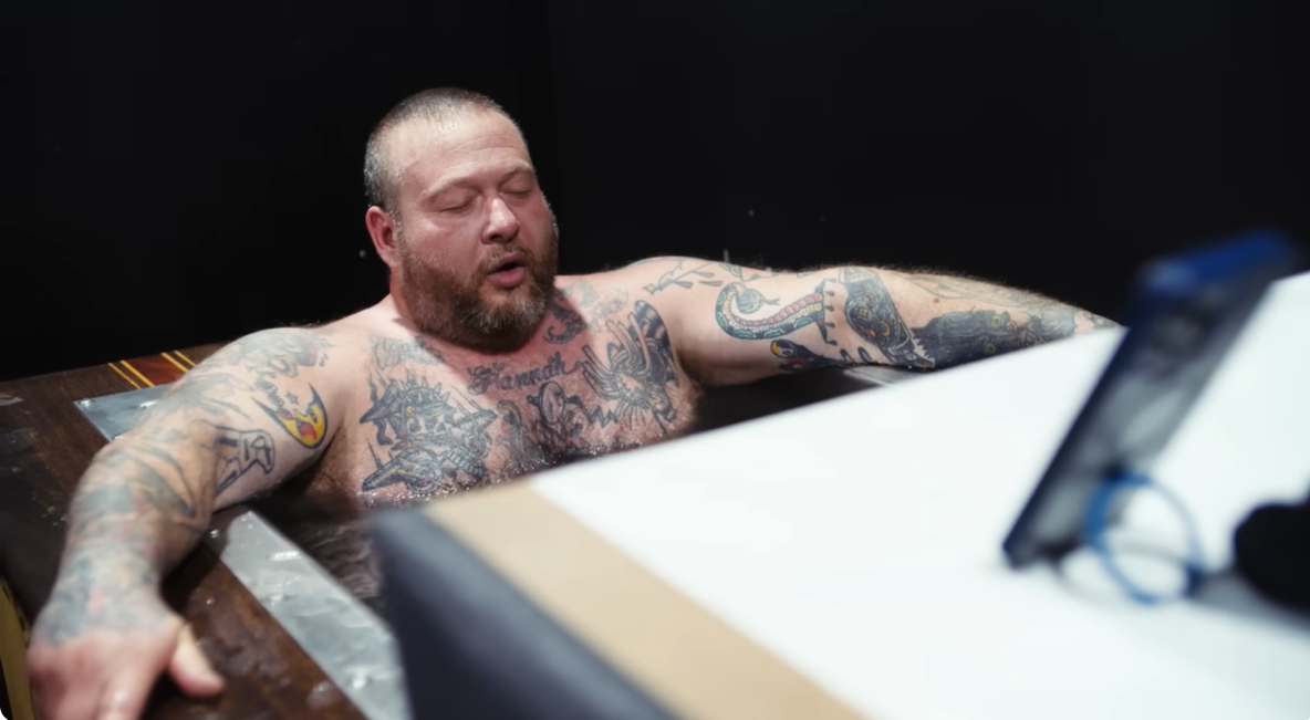 Action Bronson takes on the BlueCube cold plunge at JRE